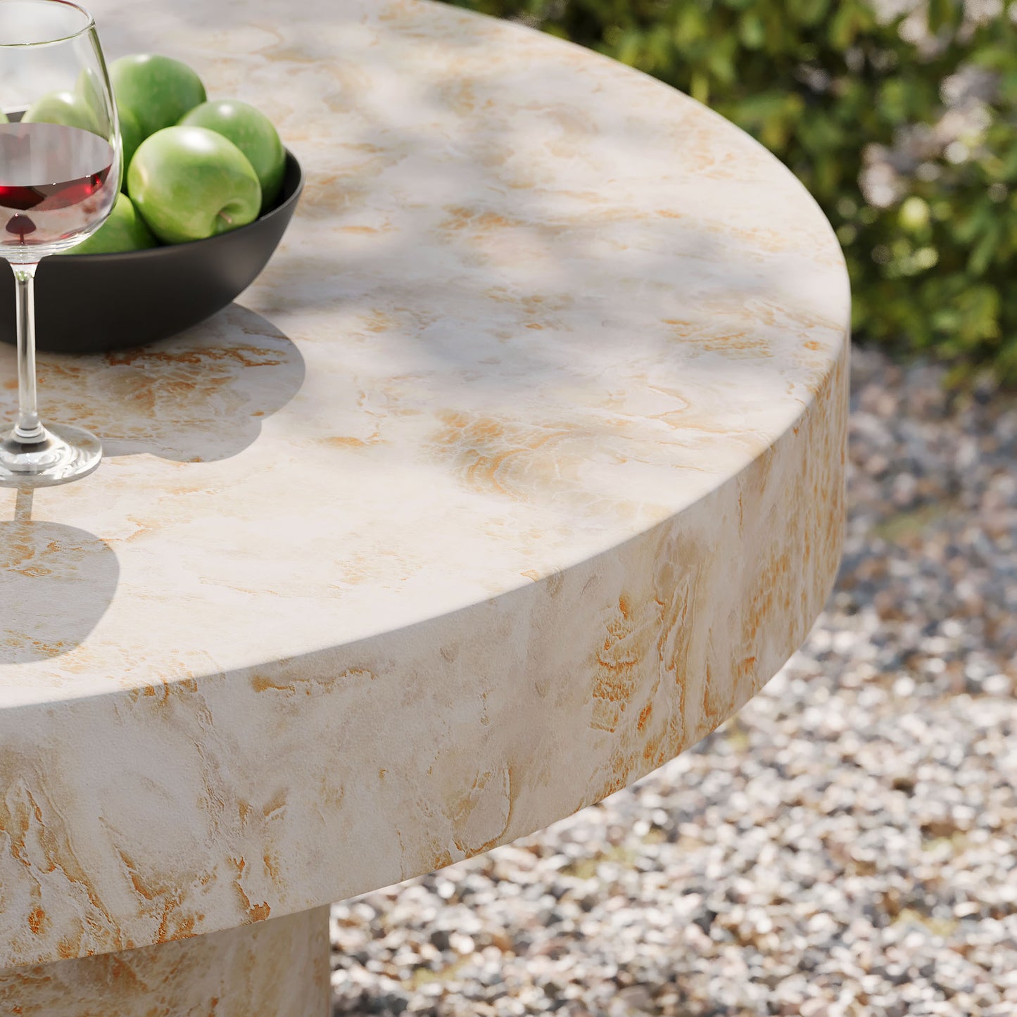 Alora Indoor - Outdoor Patio Concrete Round Coffee Table in Honey Onyx by Modway (7091)