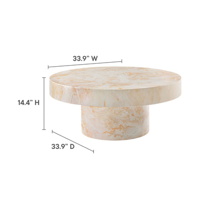 Alora Indoor - Outdoor Patio Concrete Round Coffee Table in Honey Onyx by Modway (7091)
