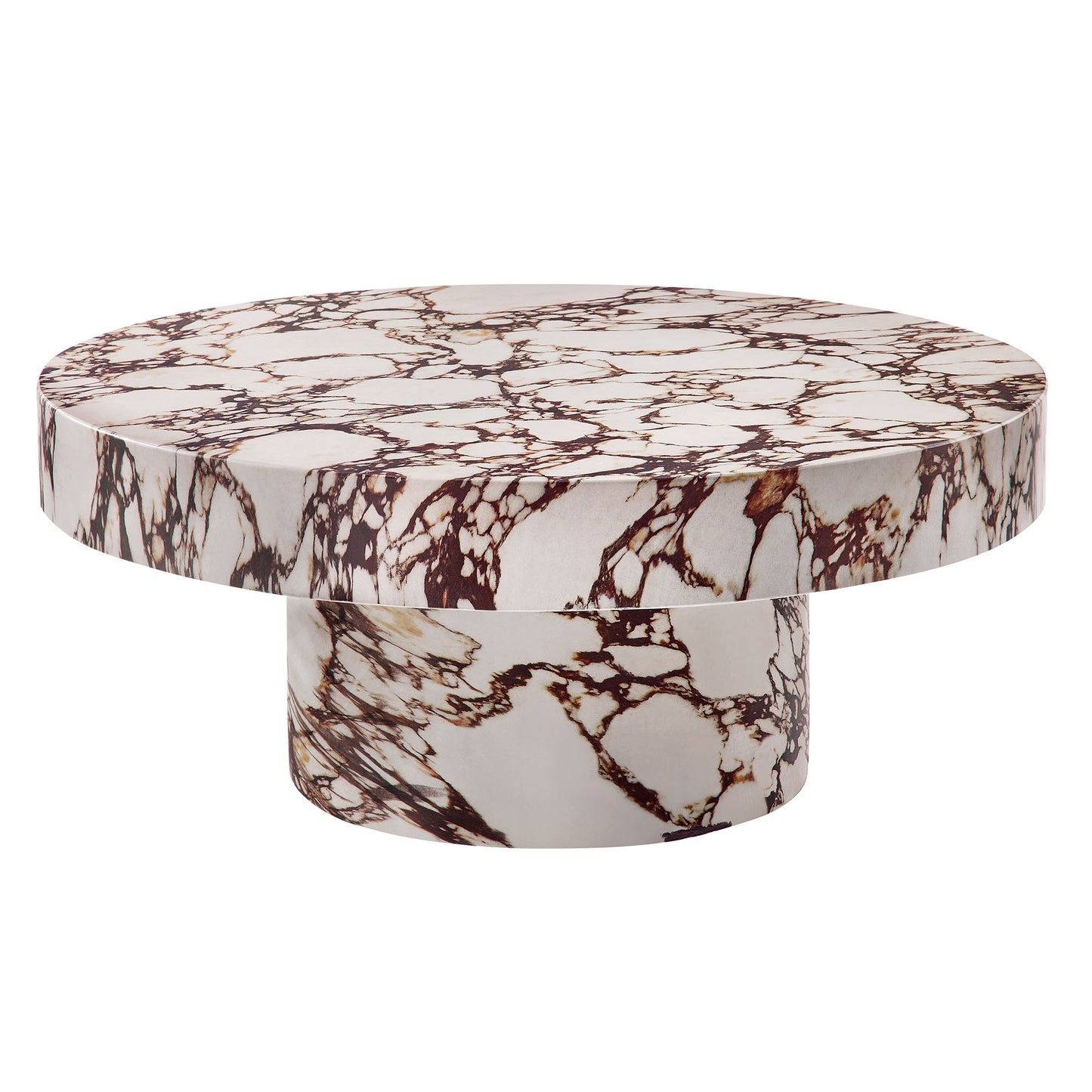 Alora Indoor - Outdoor Patio Concrete Round Coffee Table in Red Marble by Modway (7091)