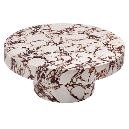 Alora Indoor - Outdoor Patio Concrete Round Coffee Table in Red Marble by Modway (7091)