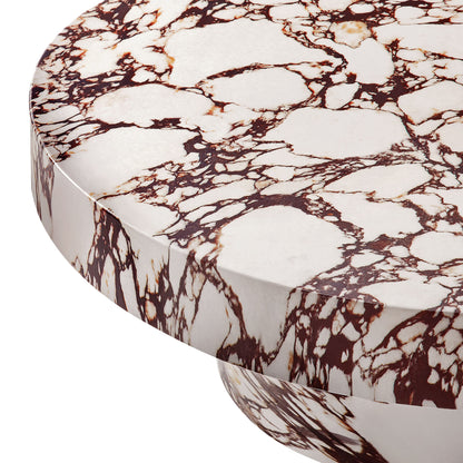 Alora Indoor - Outdoor Patio Concrete Round Coffee Table in Red Marble by Modway (7091)