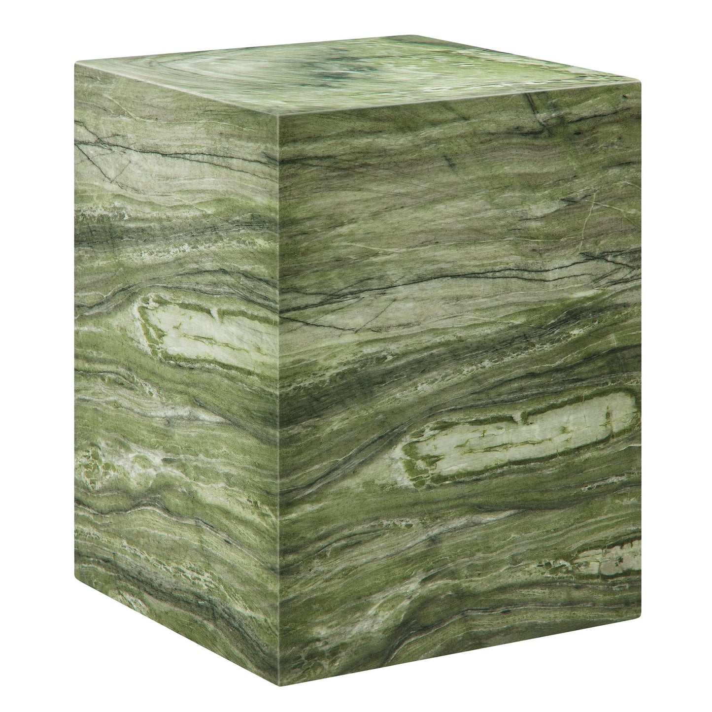 Jordana Square Plinth Indoor - Outdoor Patio Concrete Side Table in Green Marble by Modway (7096)