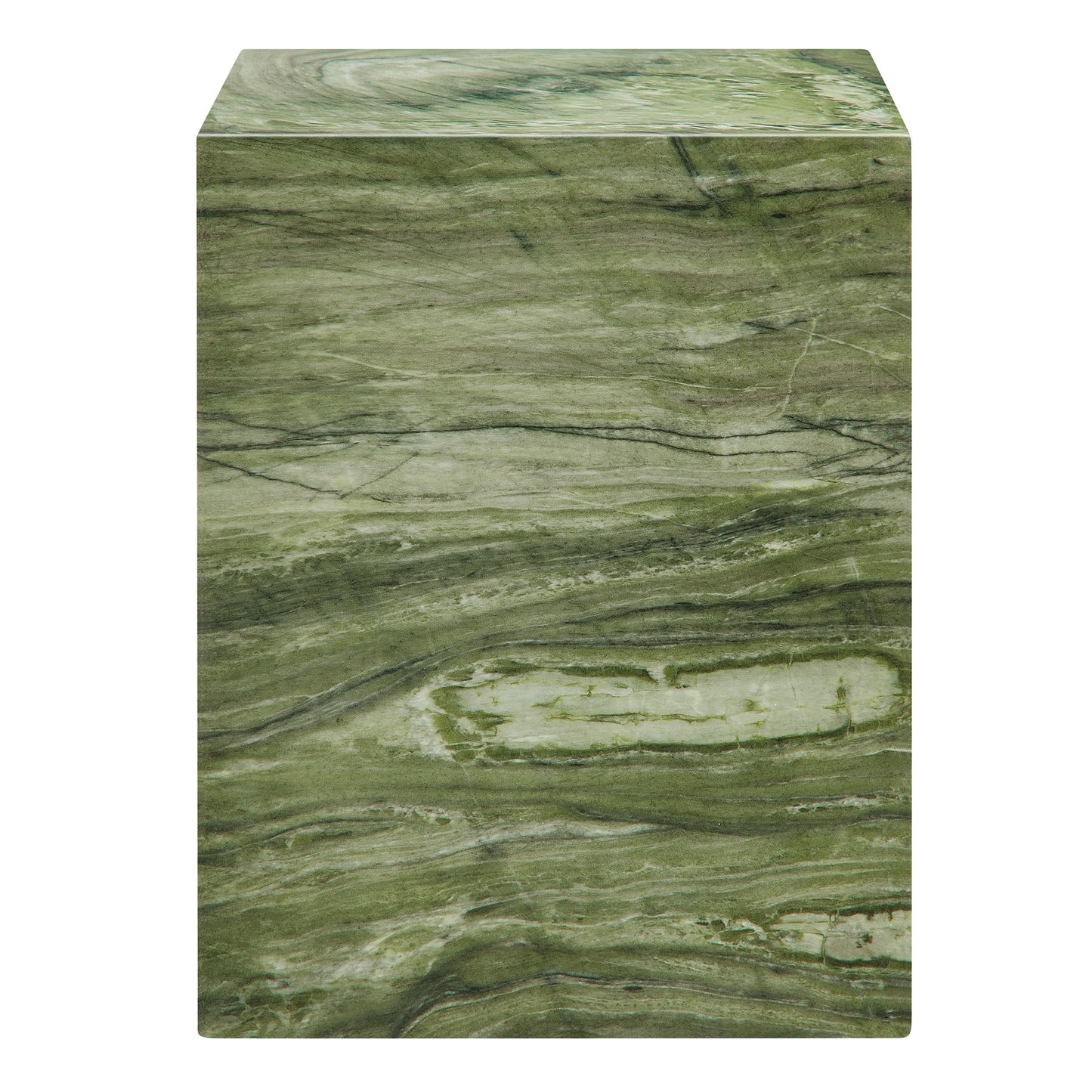 Jordana Square Plinth Indoor - Outdoor Patio Concrete Side Table in Green Marble by Modway (7096)
