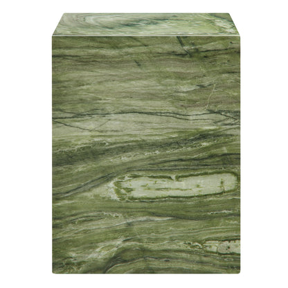 Jordana Square Plinth Indoor - Outdoor Patio Concrete Side Table in Green Marble by Modway (7096)