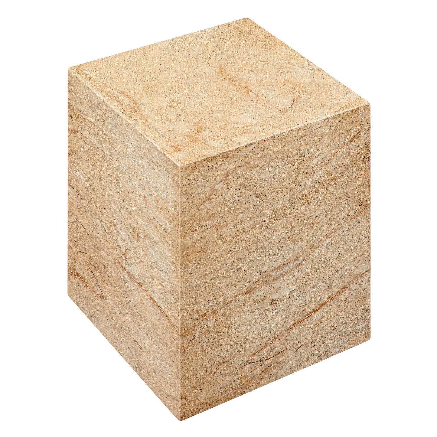 Jordana Square Plinth Indoor - Outdoor Patio Concrete Side Table in Travertine by Modway (7096)