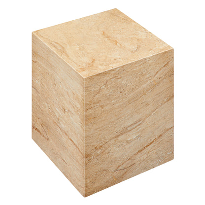 Jordana Square Plinth Indoor - Outdoor Patio Concrete Side Table in Travertine by Modway (7096)