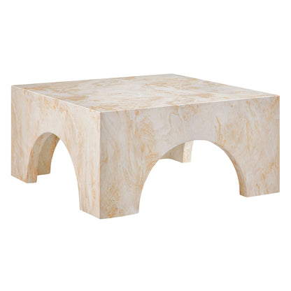 Valen Indoor - Outdoor Patio Arched Concrete Coffee Table in Honey Onyx by Modway (7097)