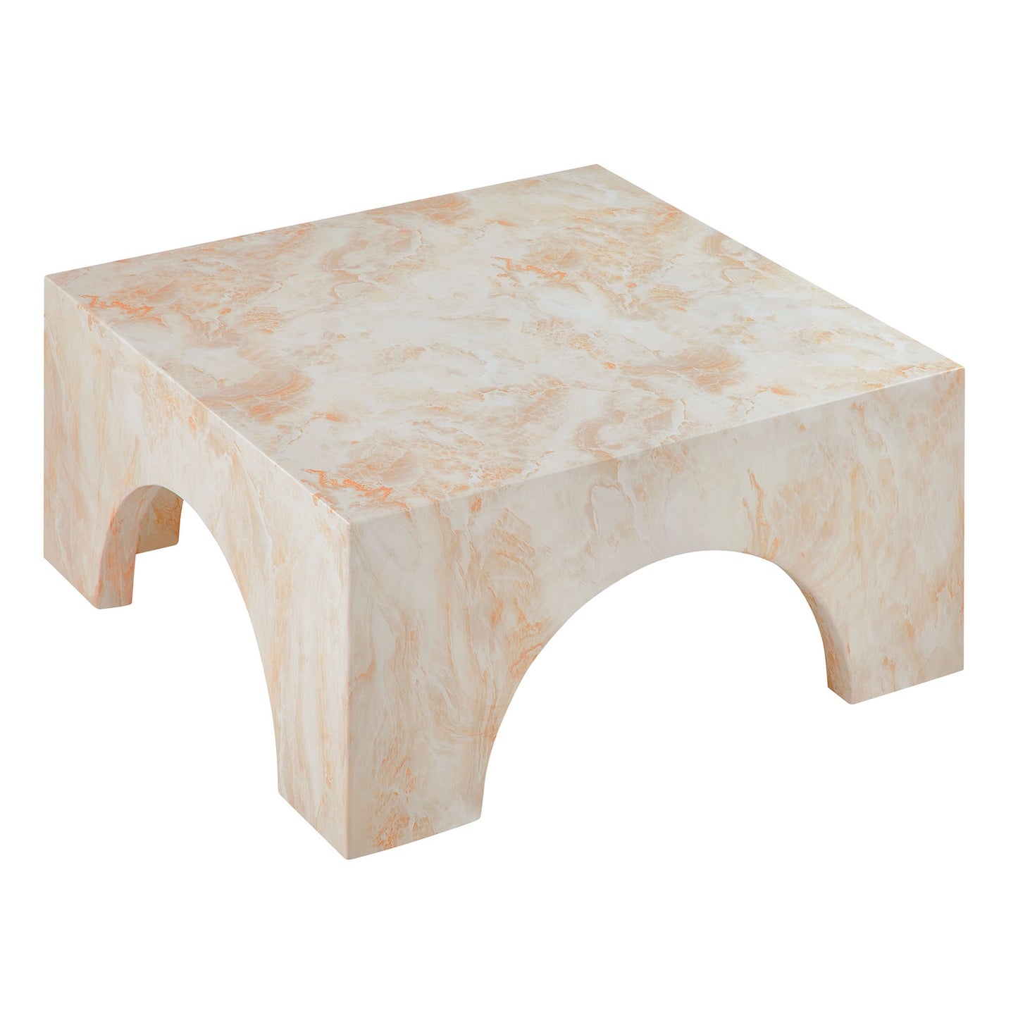 Valen Indoor - Outdoor Patio Arched Concrete Coffee Table in Honey Onyx by Modway (7097)