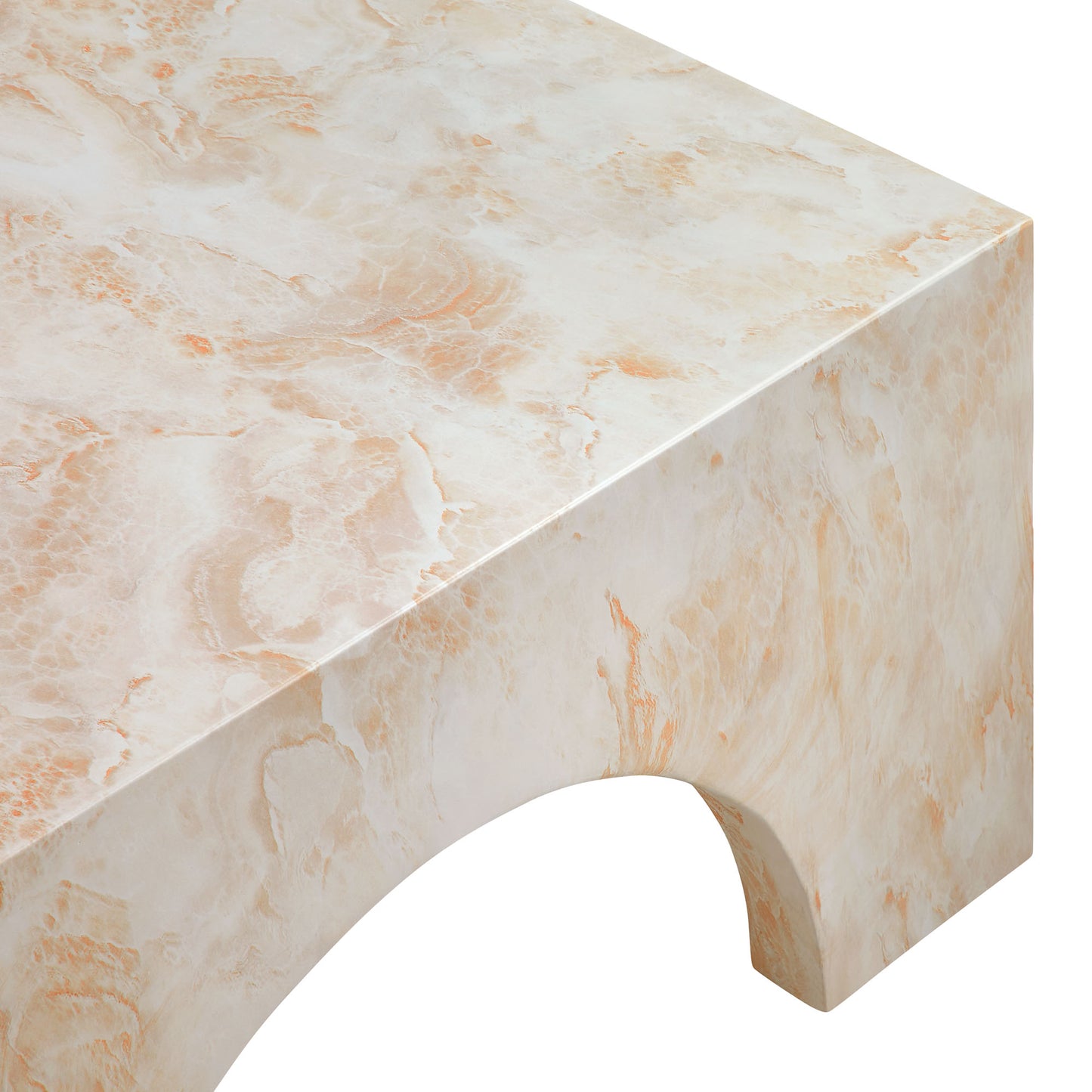 Valen Indoor - Outdoor Patio Arched Concrete Coffee Table in Honey Onyx by Modway (7097)