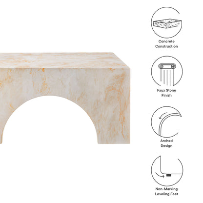 Valen Indoor - Outdoor Patio Arched Concrete Coffee Table in Honey Onyx by Modway (7097)