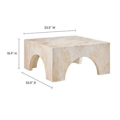 Valen Indoor - Outdoor Patio Arched Concrete Coffee Table in Honey Onyx by Modway (7097)
