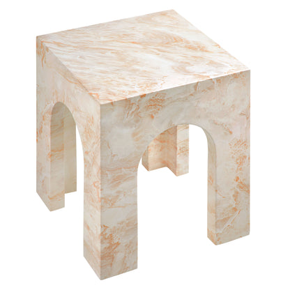Valen Square Indoor - Outdoor Patio Arched Concrete Side Table in Honey Onyx by Modway (7098)
