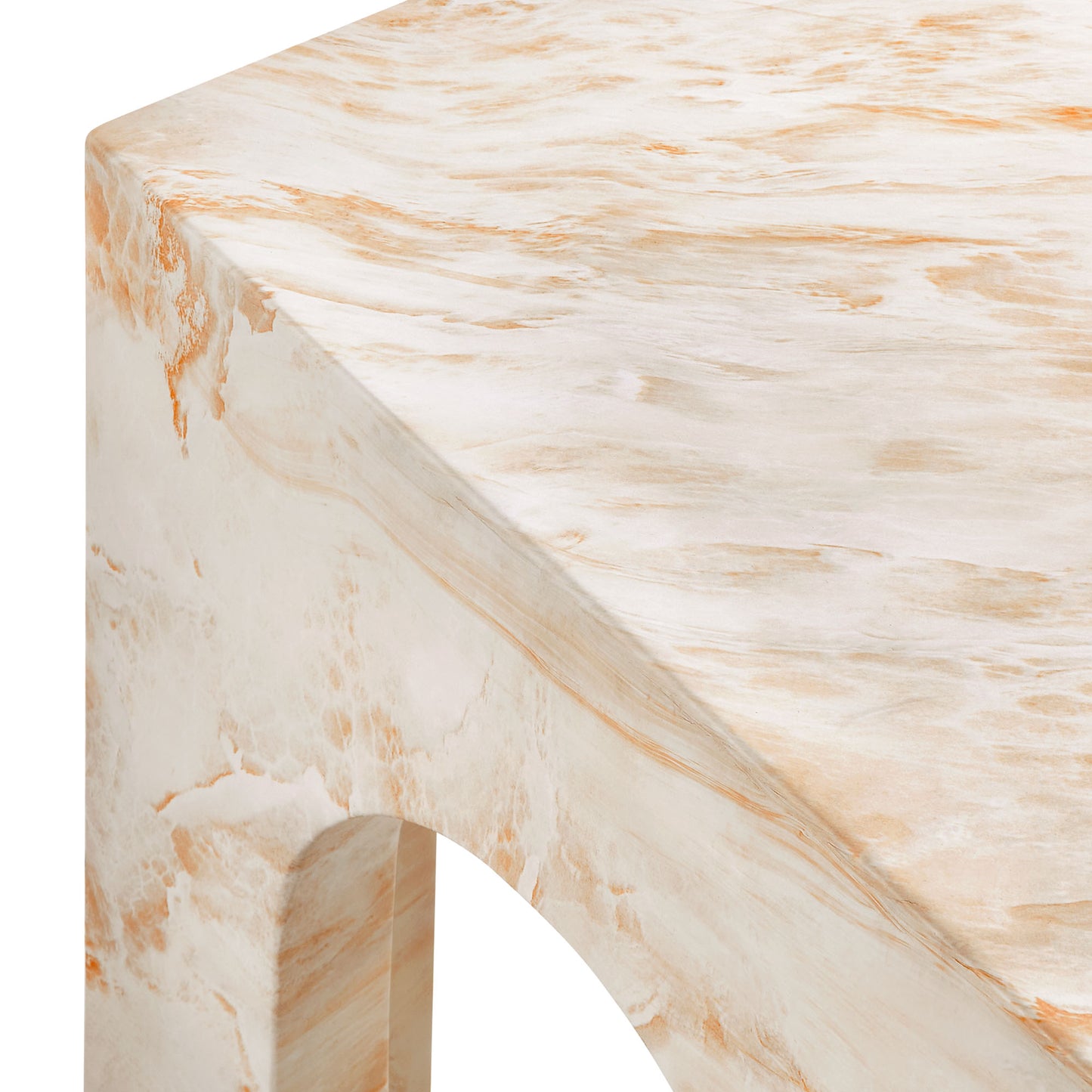 Valen Square Indoor - Outdoor Patio Arched Concrete Side Table in Honey Onyx by Modway (7098)