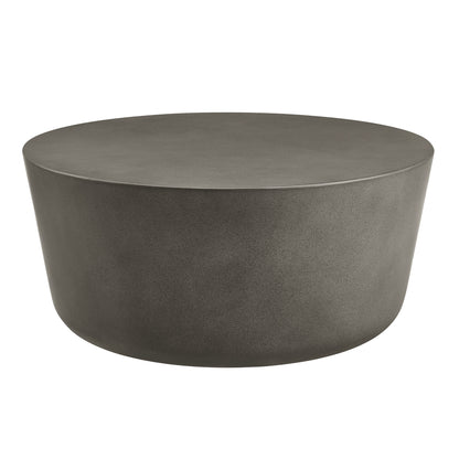 Brion Round Indoor - Outdoor Patio Concrete Coffee Table in Gray by Modway (7099)