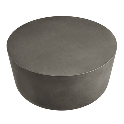 Brion Round Indoor - Outdoor Patio Concrete Coffee Table in Gray by Modway (7099)