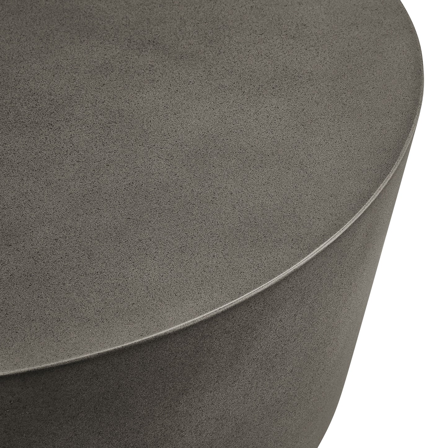 Brion Round Indoor - Outdoor Patio Concrete Coffee Table in Gray by Modway (7099)