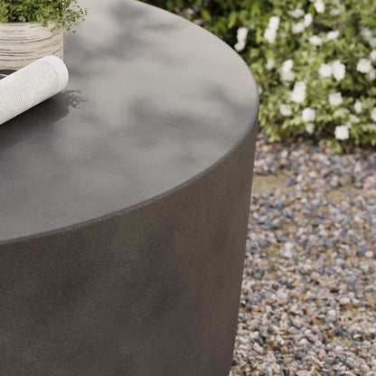 Brion Round Indoor - Outdoor Patio Concrete Coffee Table in Gray by Modway (7099)