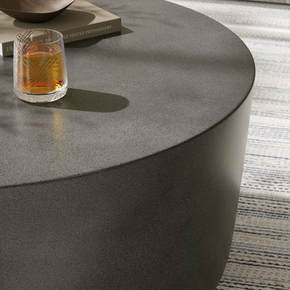 Brion Round Indoor - Outdoor Patio Concrete Coffee Table in Gray by Modway (7099)