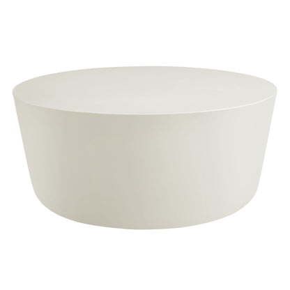 Brion Round Indoor - Outdoor Patio Concrete Coffee Table in White by Modway (7099)