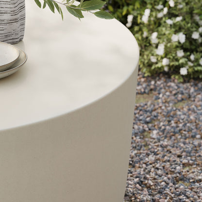 Brion Round Indoor - Outdoor Patio Concrete Coffee Table in White by Modway (7099)
