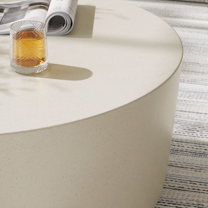 Brion Round Indoor - Outdoor Patio Concrete Coffee Table in White by Modway (7099)
