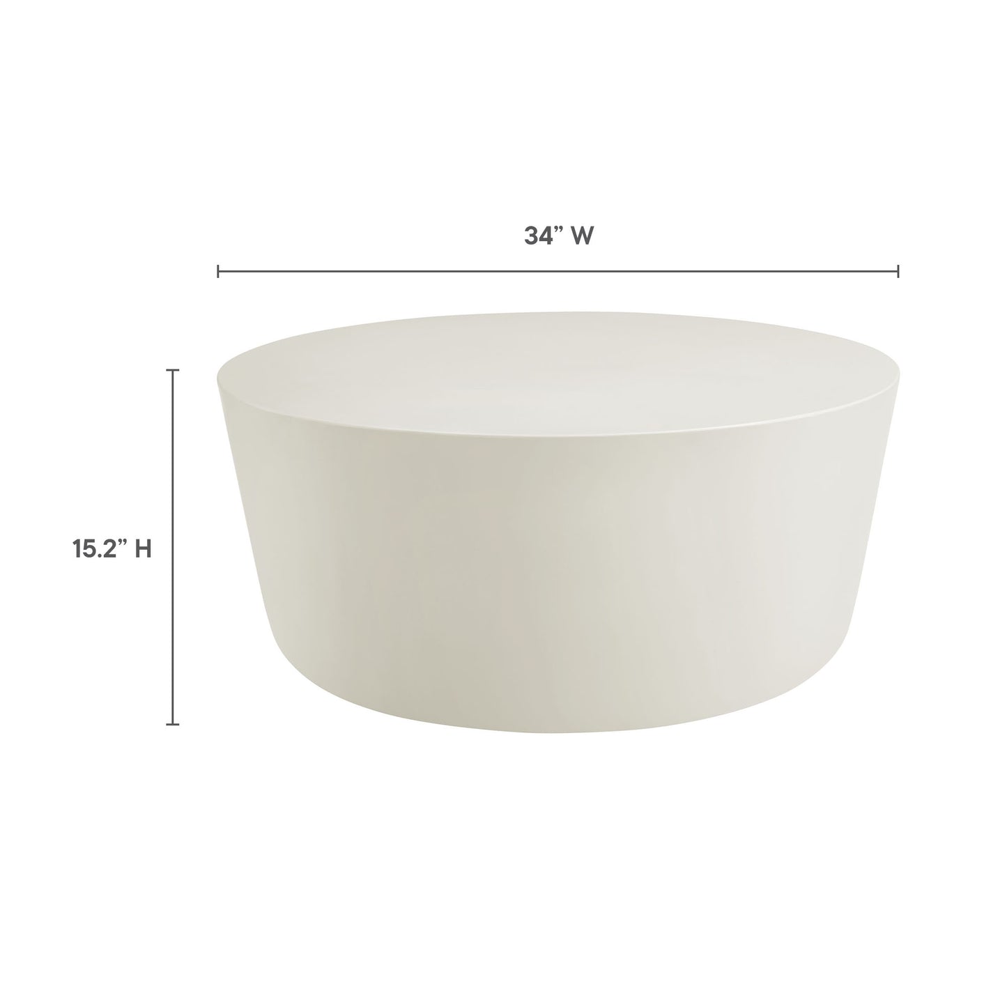 Brion Round Indoor - Outdoor Patio Concrete Coffee Table in White by Modway (7099)