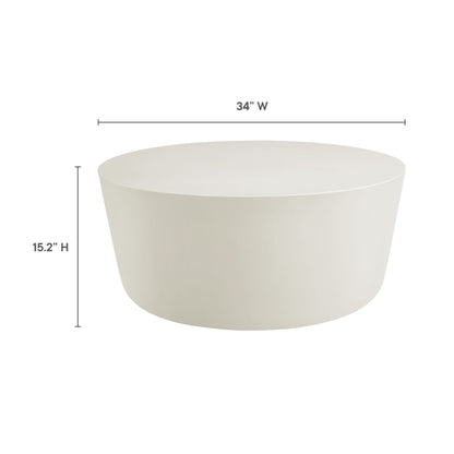Brion Round Indoor - Outdoor Patio Concrete Coffee Table in White by Modway (7099)