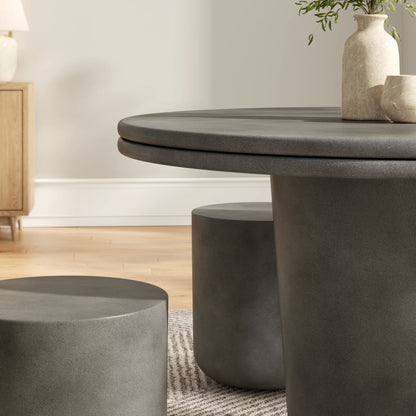 Brion Indoor - Outdoor Patio Concrete 5 Piece Dining Table Set in Gray by Modway (7172)