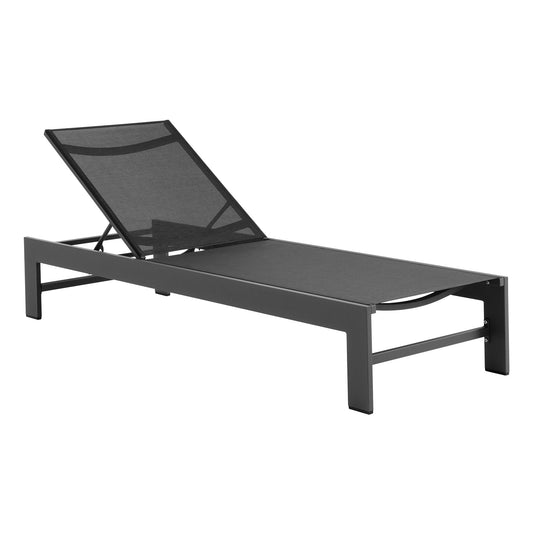 Tahoe Outdoor Patio Mesh and Aluminum Chaise Lounge in Gray by Modway (7235)