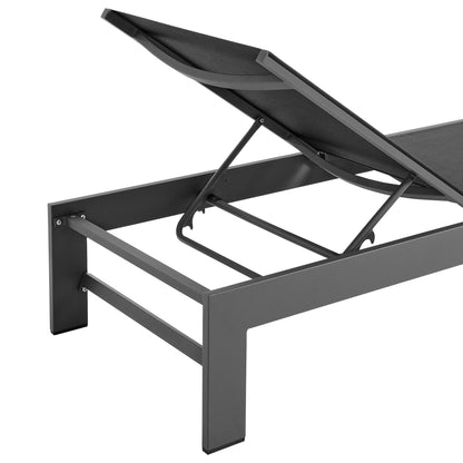 Tahoe Outdoor Patio Mesh and Aluminum Chaise Lounge in Gray by Modway (7235)