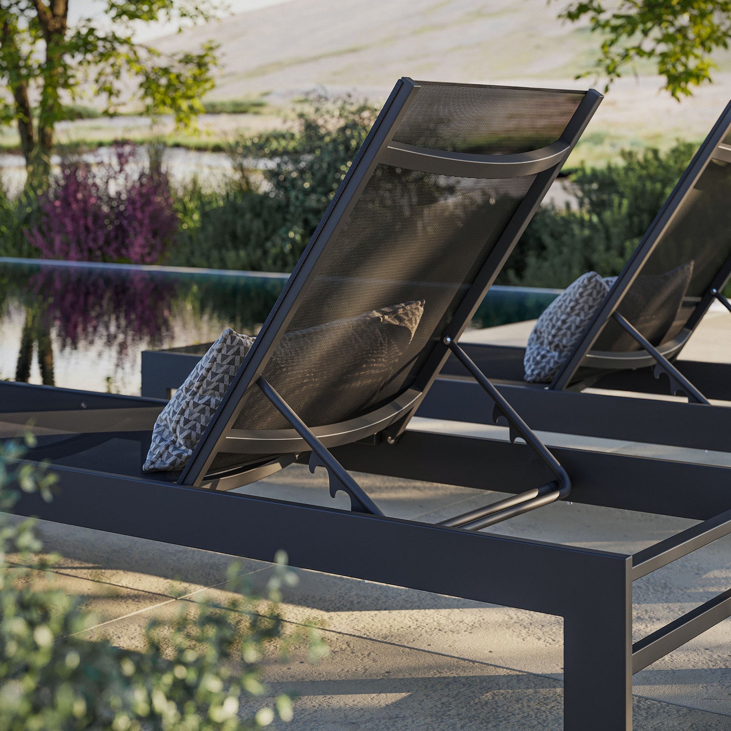 Tahoe Outdoor Patio Mesh and Aluminum Chaise Lounge in Gray by Modway (7235)