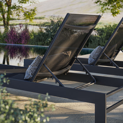 Tahoe Outdoor Patio Mesh and Aluminum Chaise Lounge in Gray by Modway (7235)