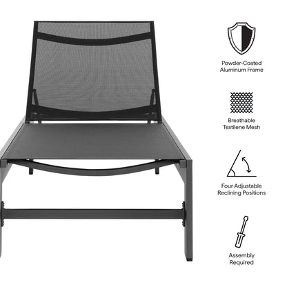 Tahoe Outdoor Patio Mesh and Aluminum Chaise Lounge in Gray by Modway (7235)