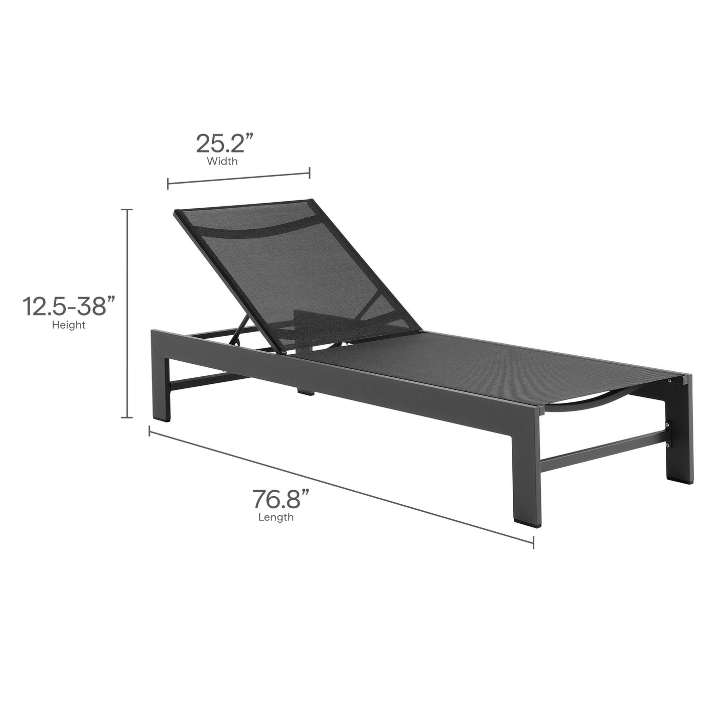 Tahoe Outdoor Patio Mesh and Aluminum Chaise Lounge in Gray by Modway (7235)