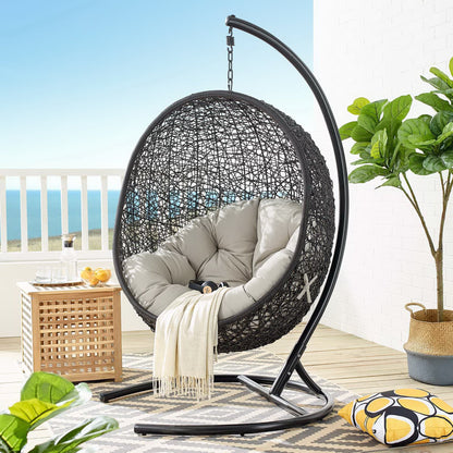 Encase Swing Outdoor Patio Lounge Chair in Beige by Modway (739)