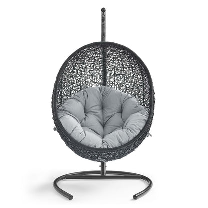 Encase Swing Outdoor Patio Lounge Chair in Gray by Modway (739)