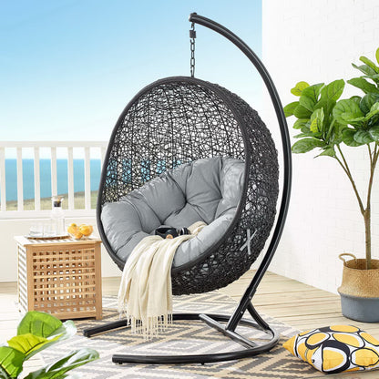 Encase Swing Outdoor Patio Lounge Chair in Gray by Modway (739)