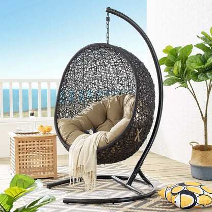 Encase Swing Outdoor Patio Lounge Chair in Mocha by Modway (739)