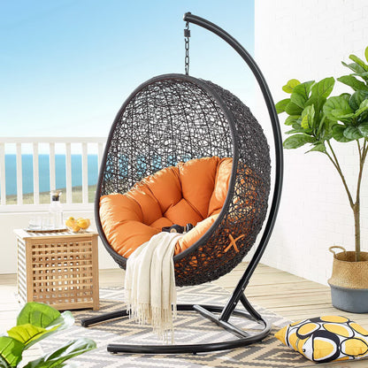 Encase Swing Outdoor Patio Lounge Chair in Orange by Modway (739)