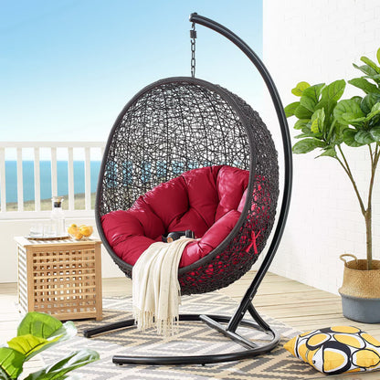 Encase Swing Outdoor Patio Lounge Chair in Red by Modway (739)