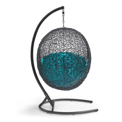 Encase Swing Outdoor Patio Lounge Chair in Turquoise by Modway (739)