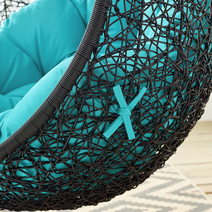 Encase Swing Outdoor Patio Lounge Chair in Turquoise by Modway (739)