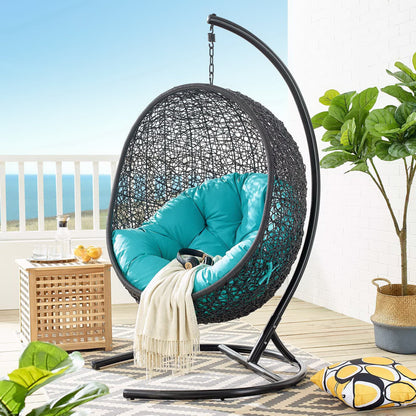Encase Swing Outdoor Patio Lounge Chair in Turquoise by Modway (739)