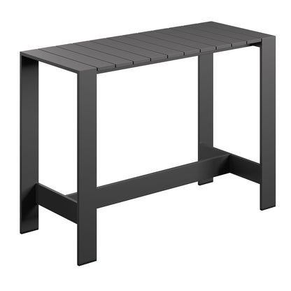 Tahoe 59 Inch Rectangle Outdoor Patio Aluminum Bar Table in Gray by Modway (7593)