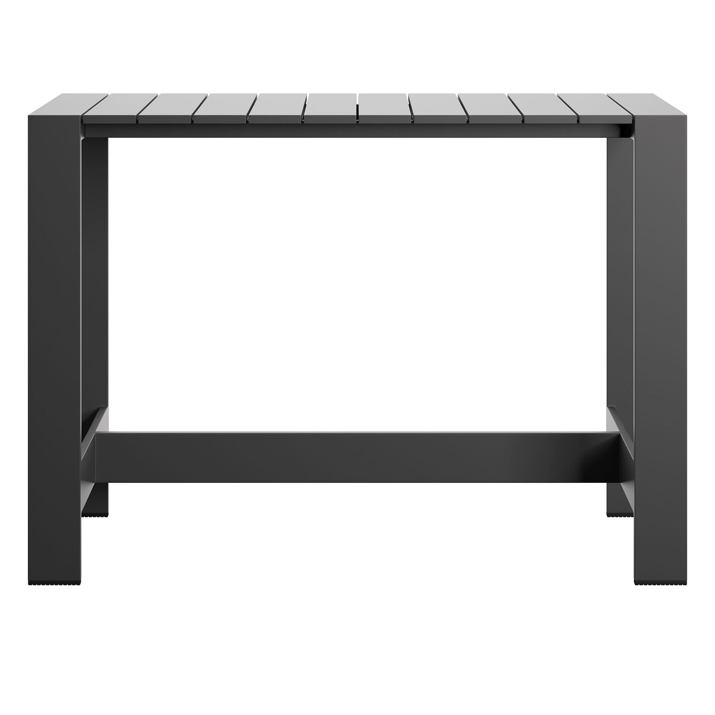 Tahoe 59 Inch Rectangle Outdoor Patio Aluminum Bar Table in Gray by Modway (7593)