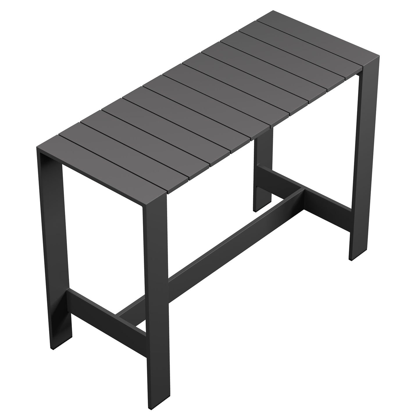 Tahoe 59 Inch Rectangle Outdoor Patio Aluminum Bar Table in Gray by Modway (7593)