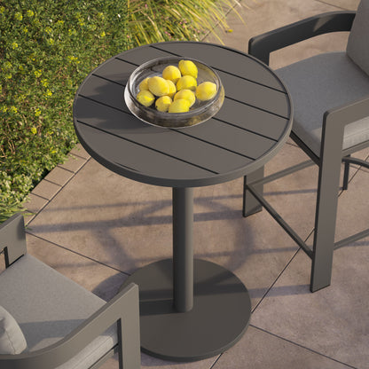 Tahoe 31 Inch Round Outdoor Patio Aluminum Bar Table in Gray by Modway (7594)