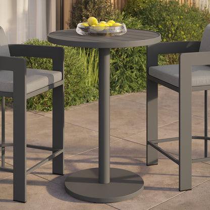 Tahoe 31 Inch Round Outdoor Patio Aluminum Bar Table in Gray by Modway (7594)