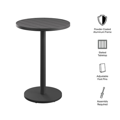 Tahoe 31 Inch Round Outdoor Patio Aluminum Bar Table in Gray by Modway (7594)