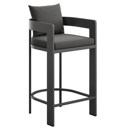Tahoe Outdoor Patio Patio Aluminum Bar Chair in Charcoal by Modway (7595)